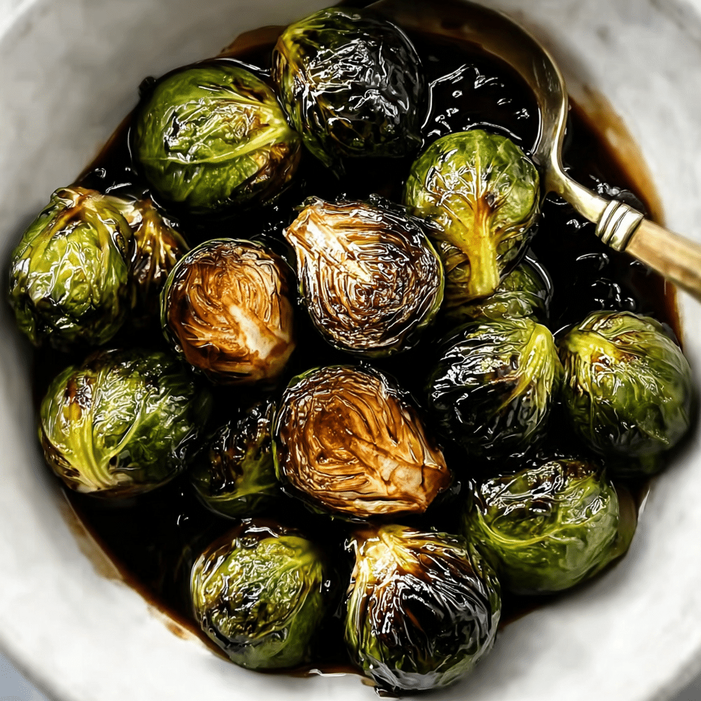 balsamic glazed brussels sprouts food photograph 3