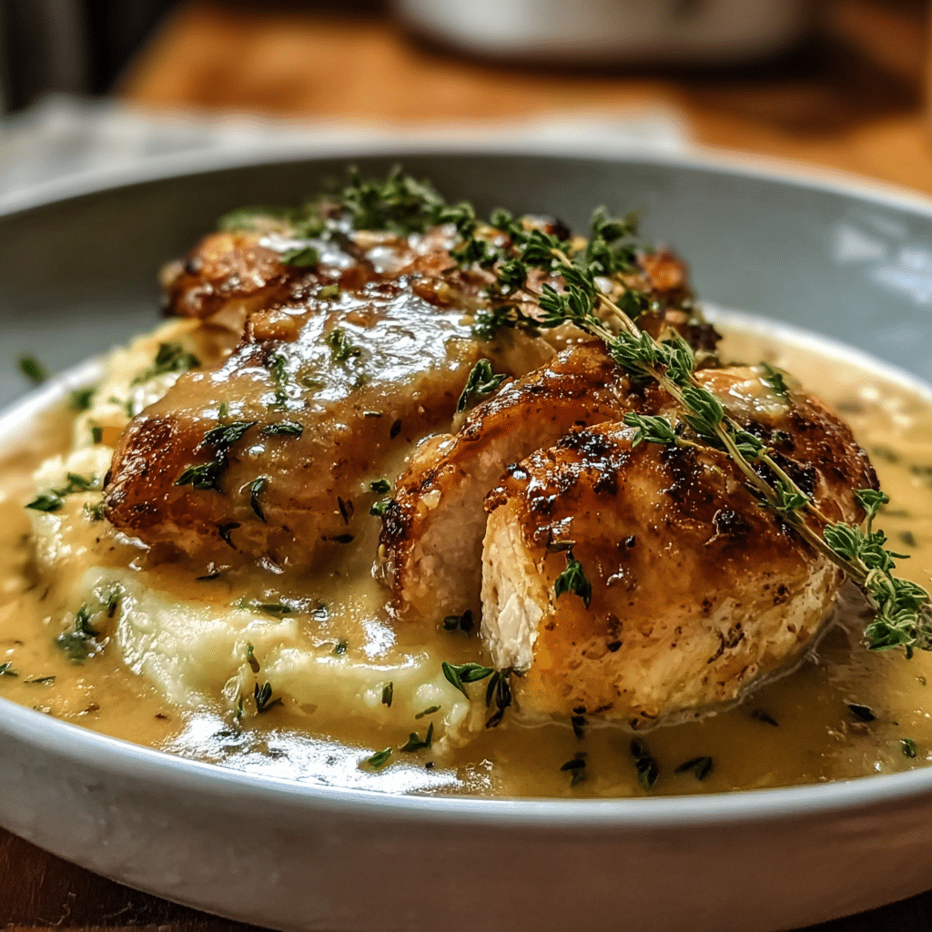 chicken garlic gravy food photograph 1