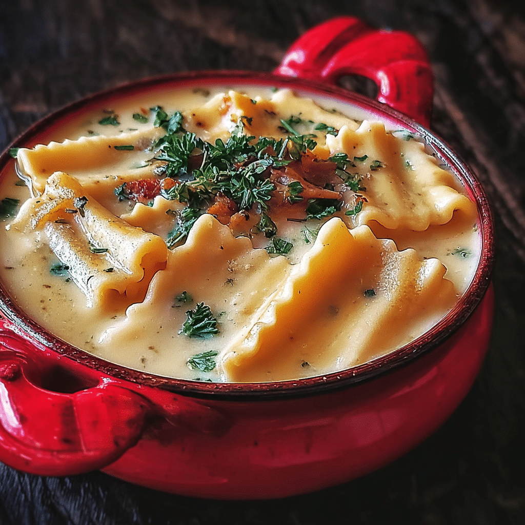 creamy white lasagna soup food photograph 2