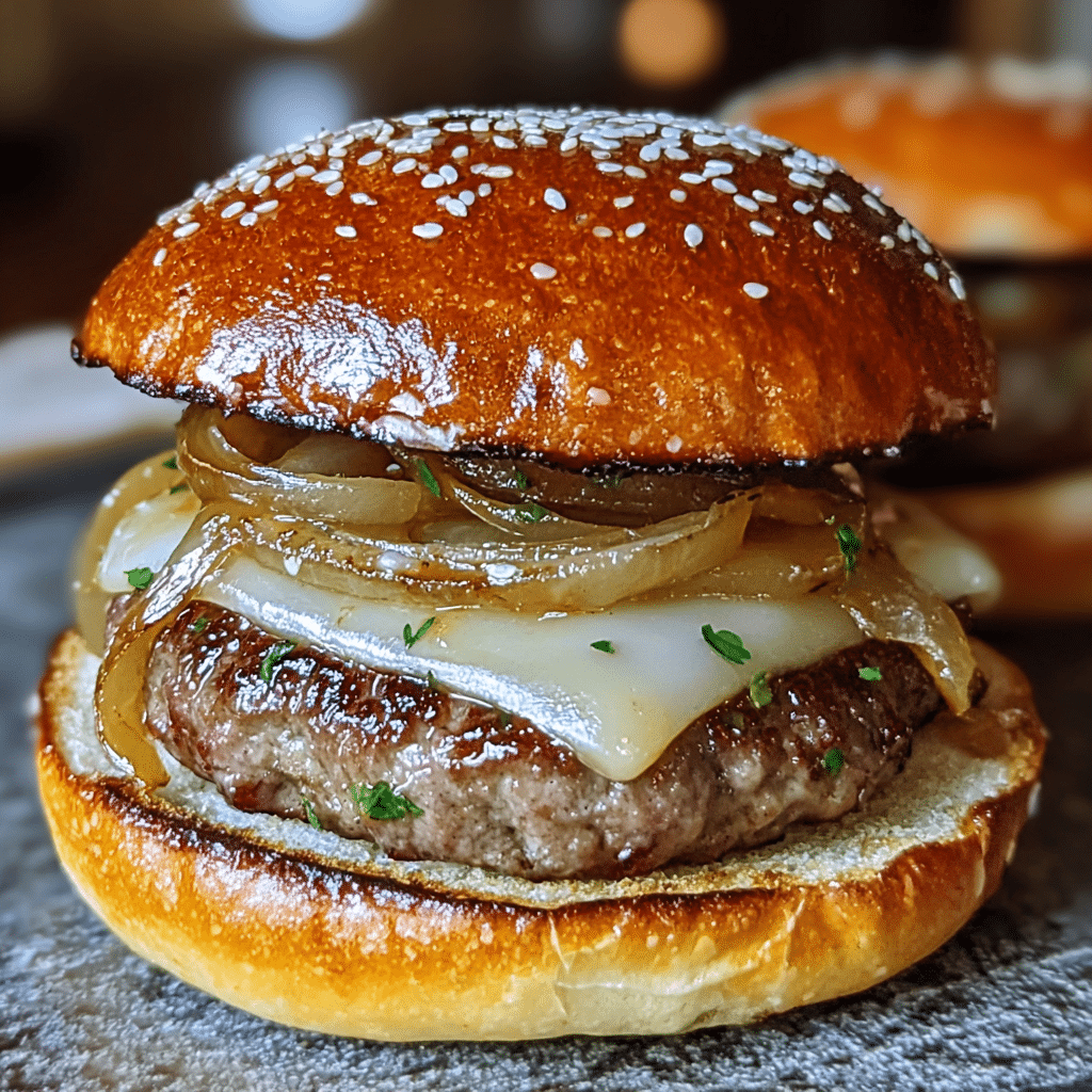 French onion burgers recipe