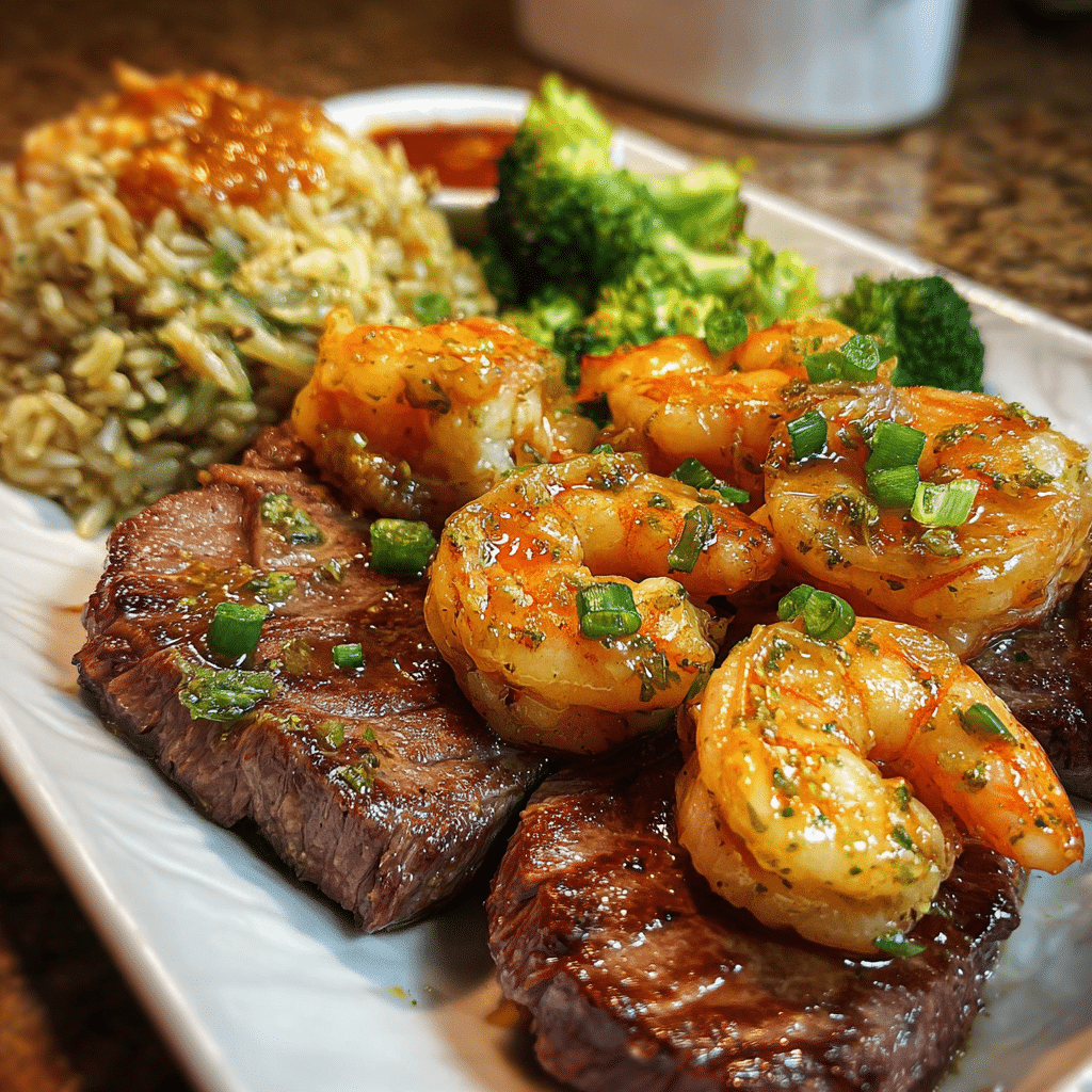 hibachi steak shrimp food photograph 1