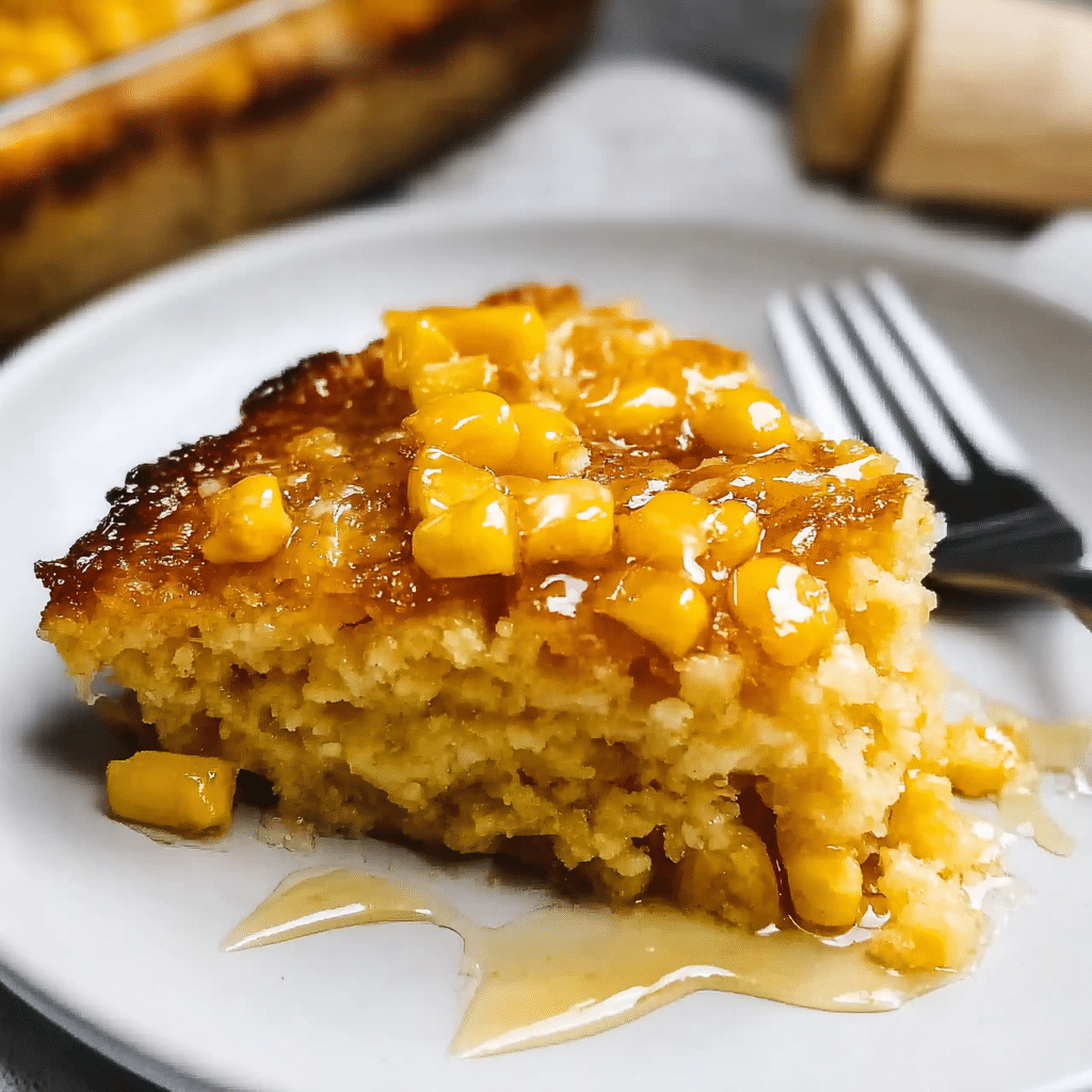honey glazed corn casserole food photograph 2