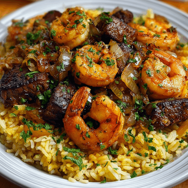 jerk steak shrimp pilaf recipe