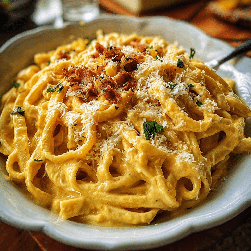 pumpkin alfredo pasta recipe