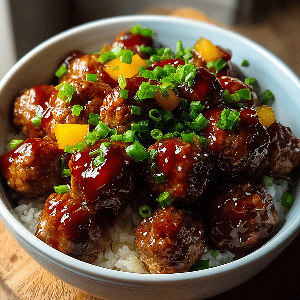 slow cooker teriyaki meatballs food photograph 1