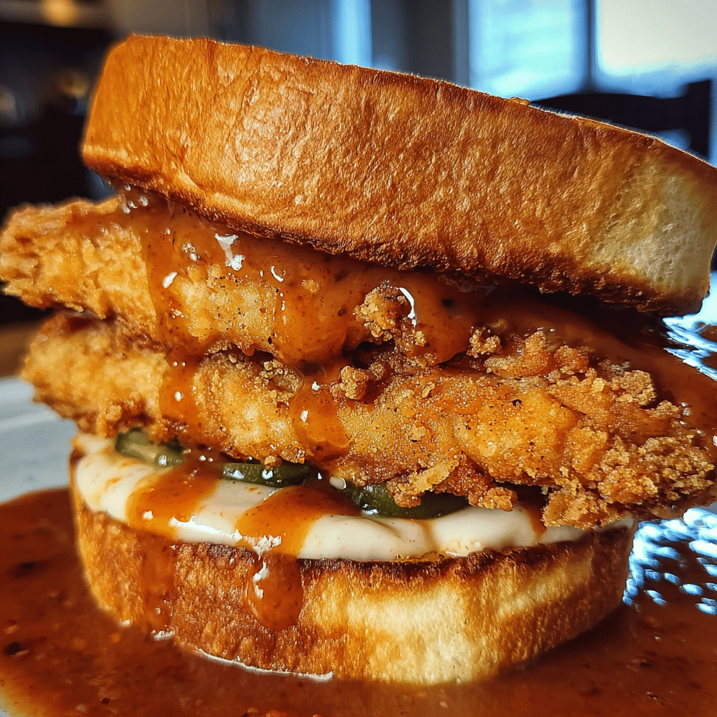 spicy chicken sandwich sauce midjourney photo