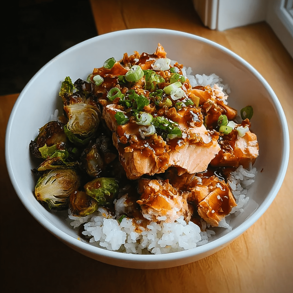 teriyaki salmon bowl food photograph 2