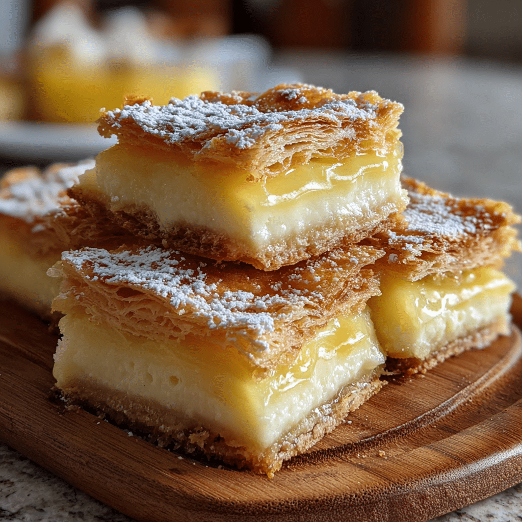 vanilla custard squares food photograph 2