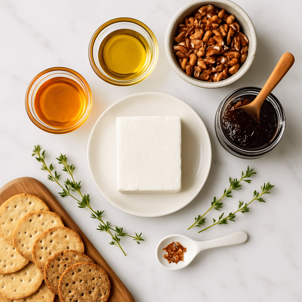 baked feta fig jam ingredients photo