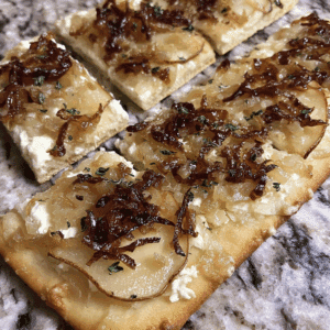 Caramelized onion pear flatbread perfect recipe guide