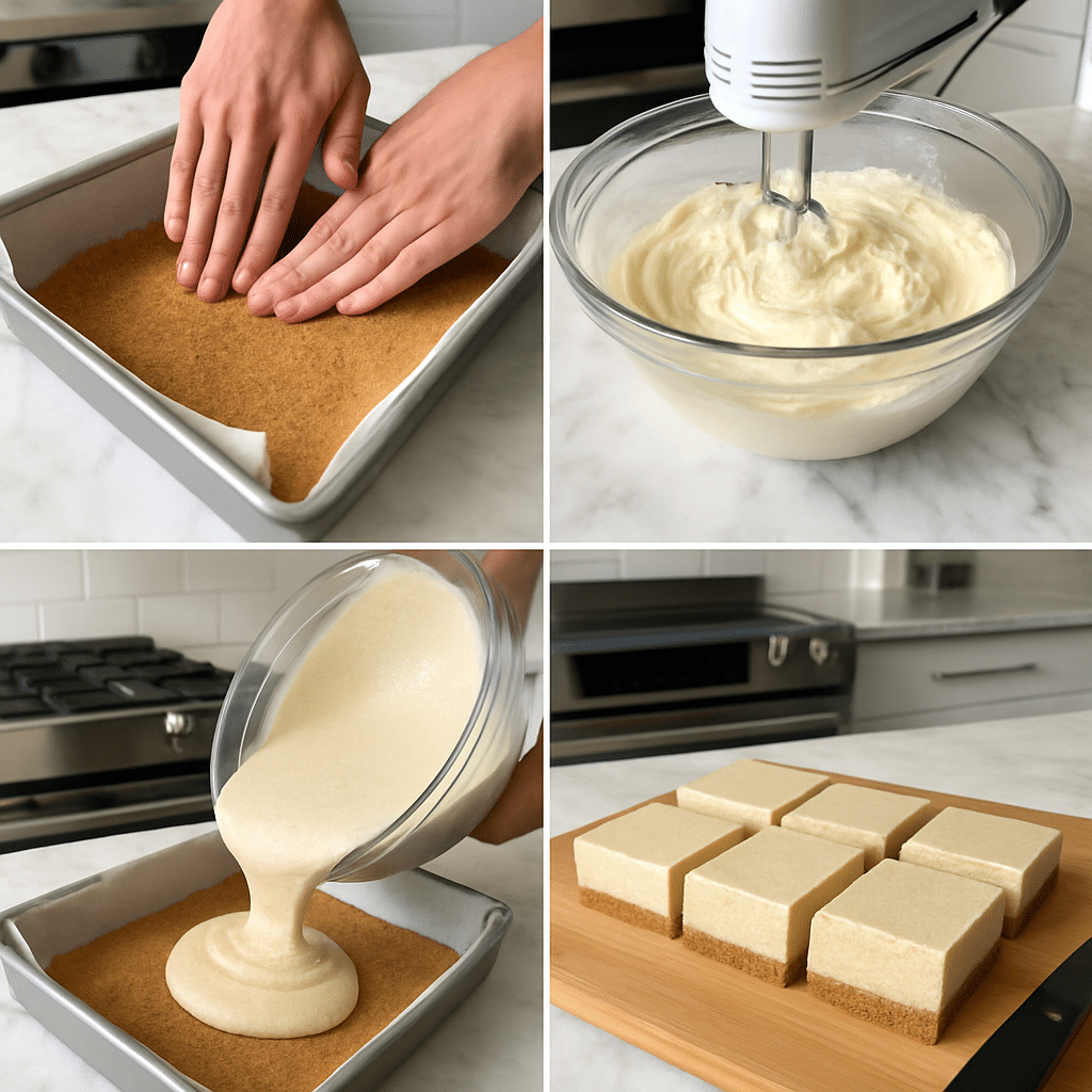 chai spiced cheesecake bars process photo