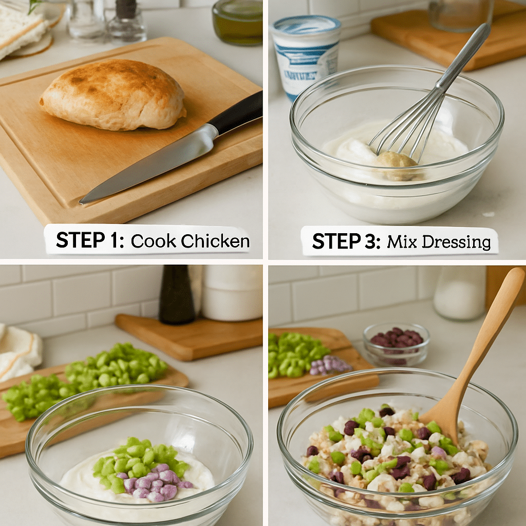 cranberry chicken salad process photo