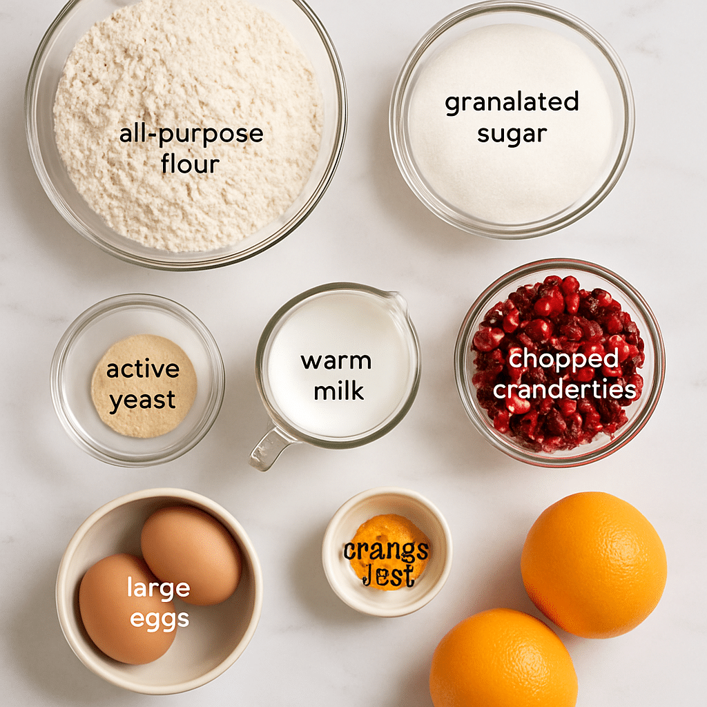 cranberry orange sweet rolls ingredients photo