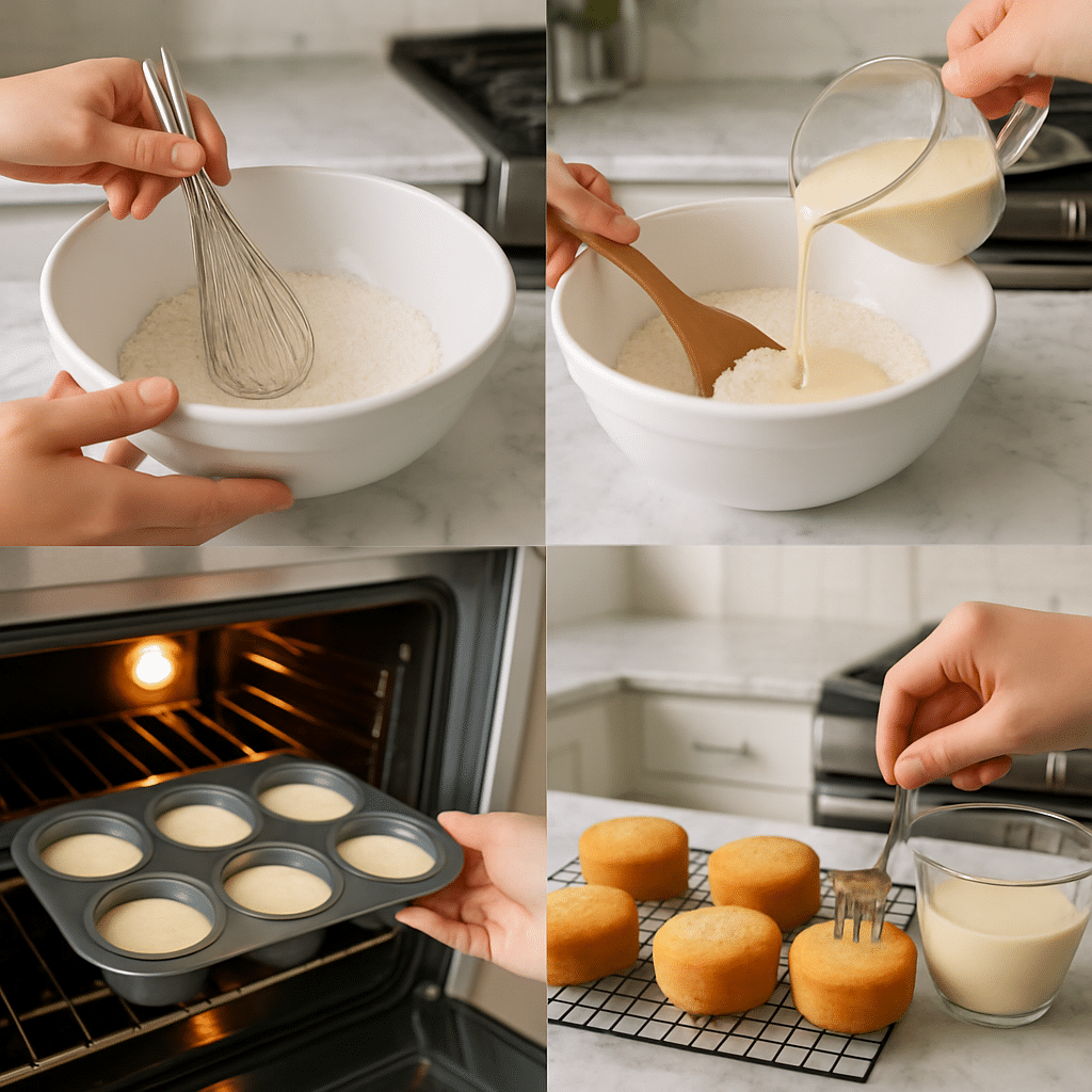 mini tres leches process photo