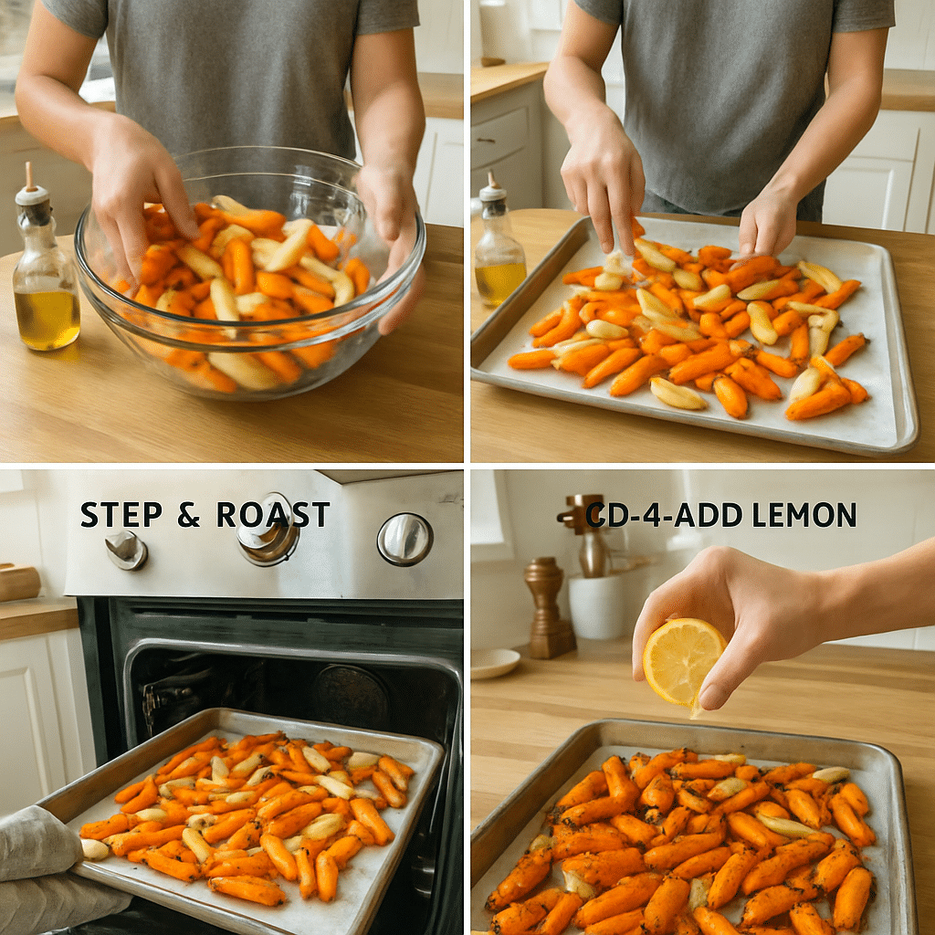 roasted carrot pear salad process photo