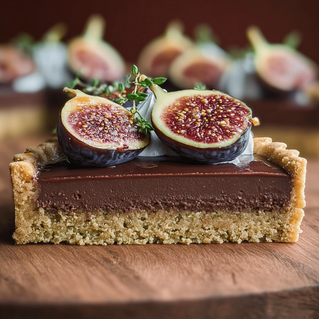 roasted fig chocolate tart midjourney photo