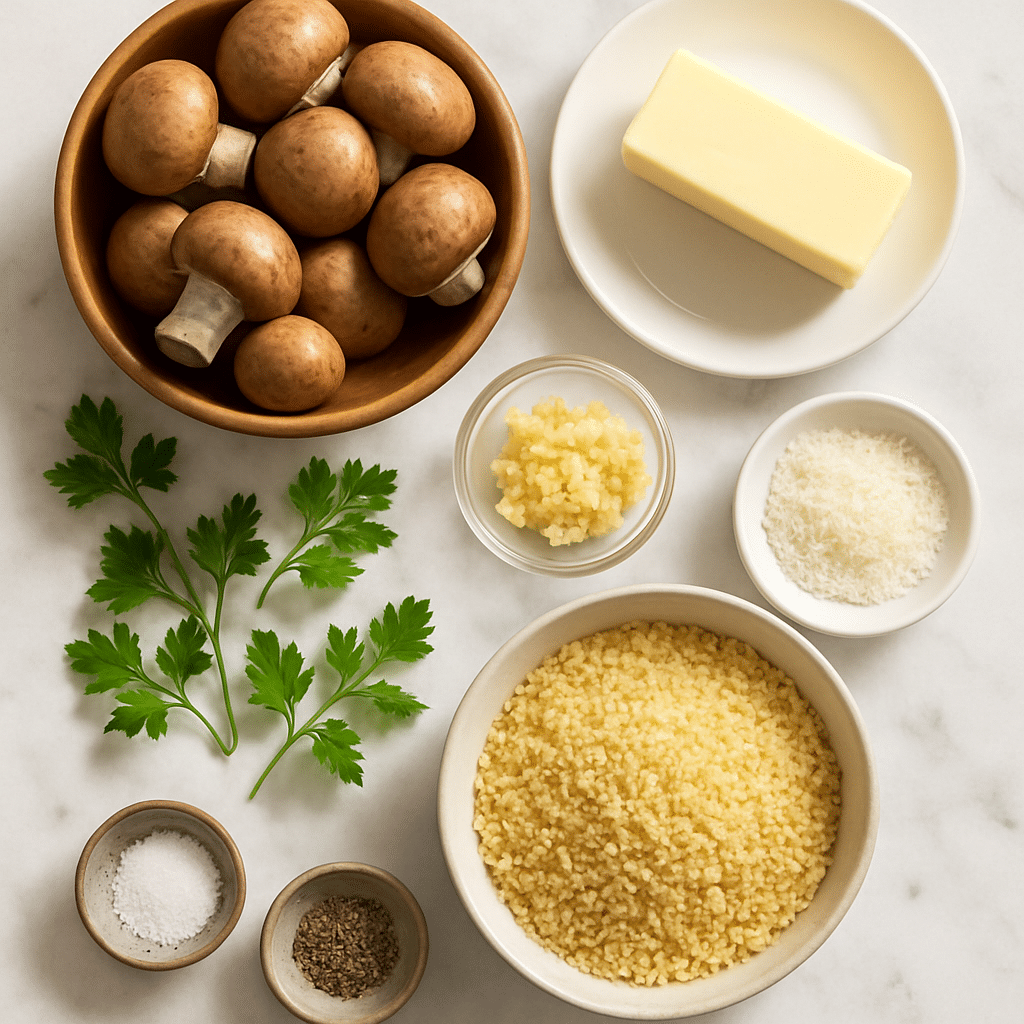 roasted garlic mushroom crumbs ingredients photo