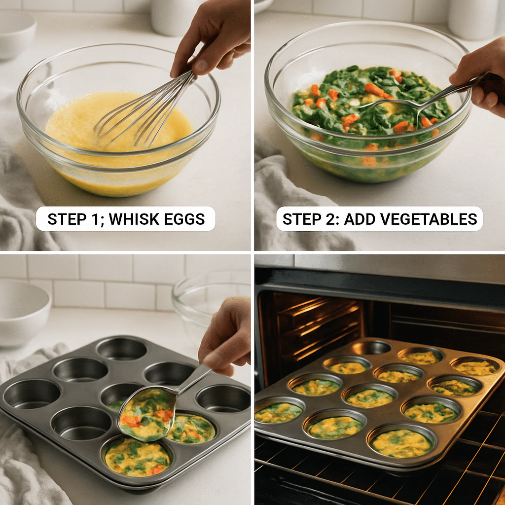 savory egg muffins process photo