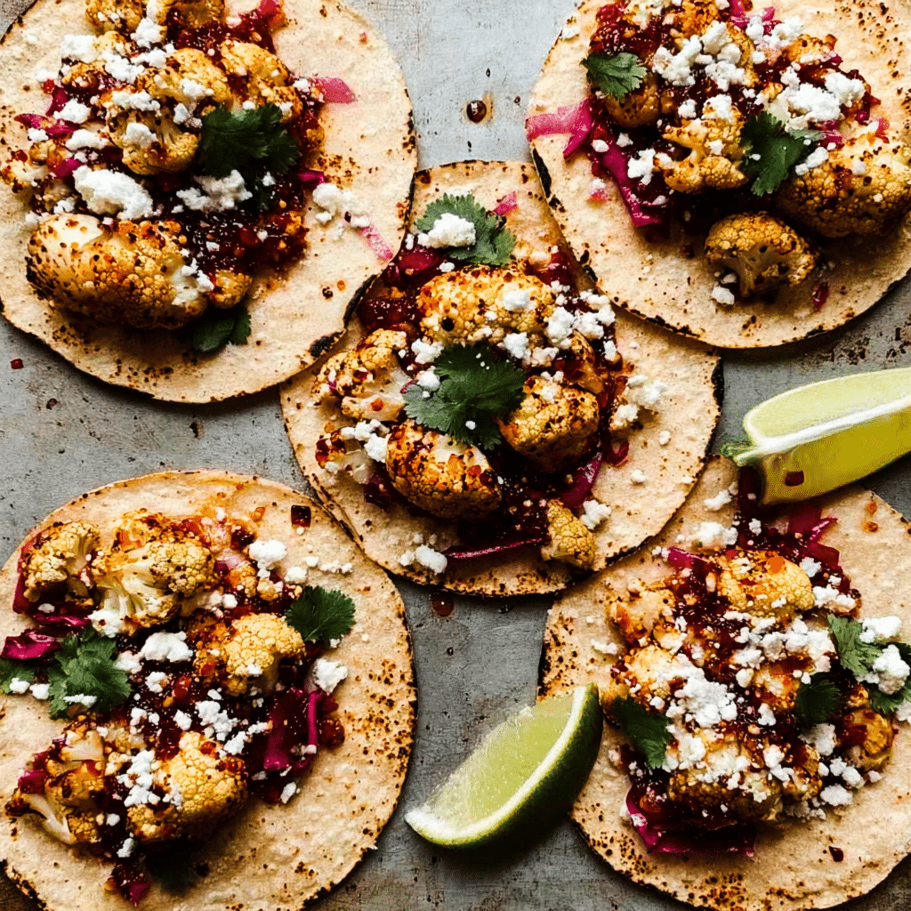 sheet pan cauliflower tacos recipe