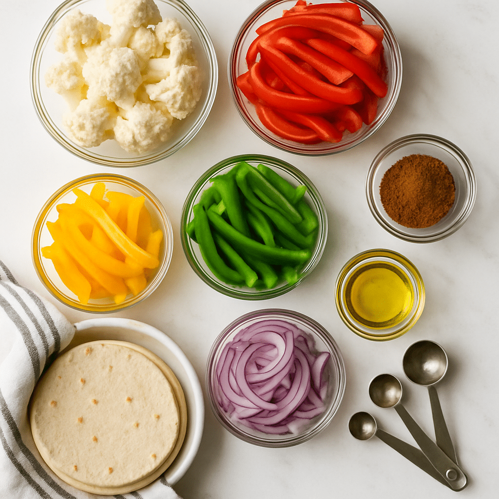 sheet pan vegetable fajitas ingredients photo