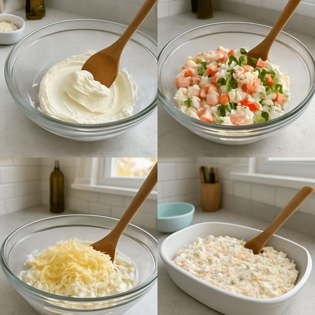 shrimp crab bake dip process photo