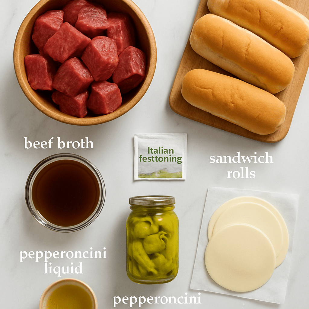 slow cooker italian beef ingredients photo