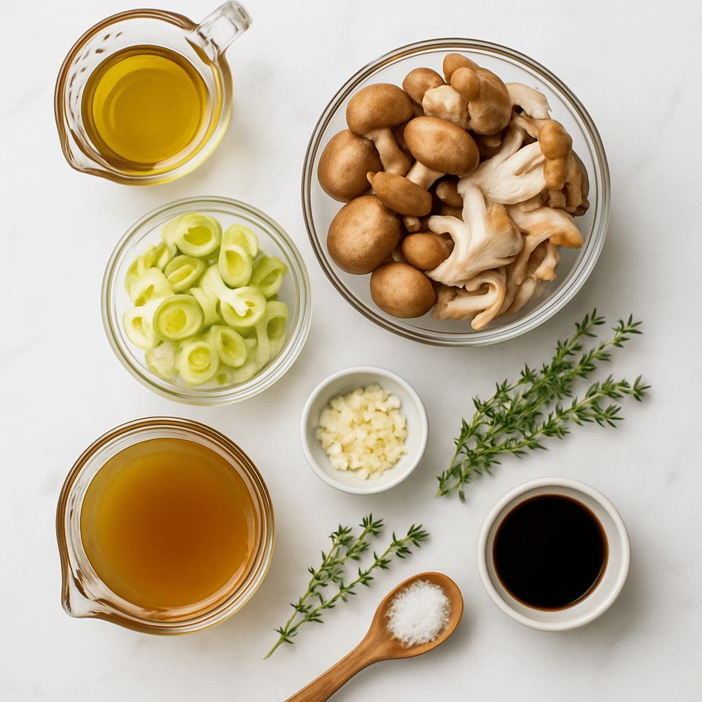 vegan mushroom stroganoff ingredients photo