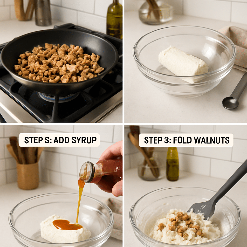 walnut maple goat cheese process photo