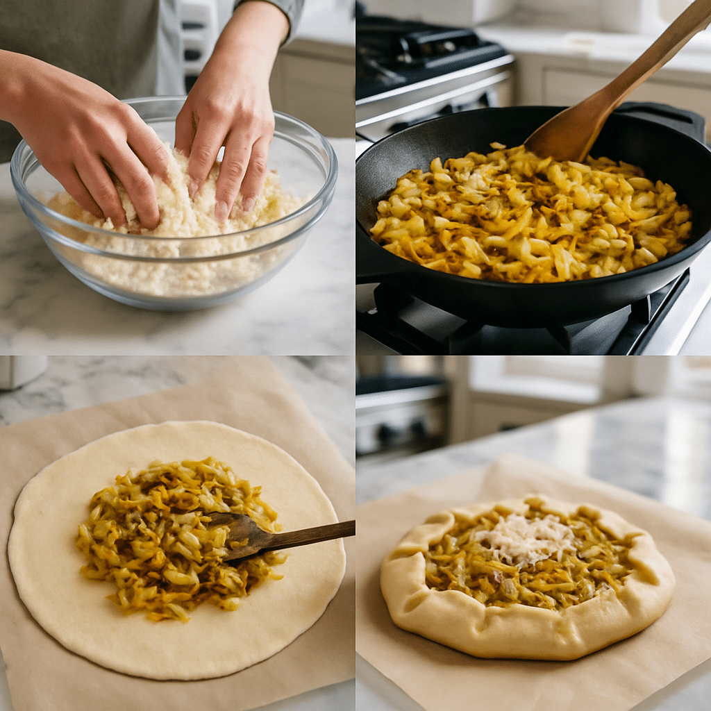 caramelized fennel galette process photo