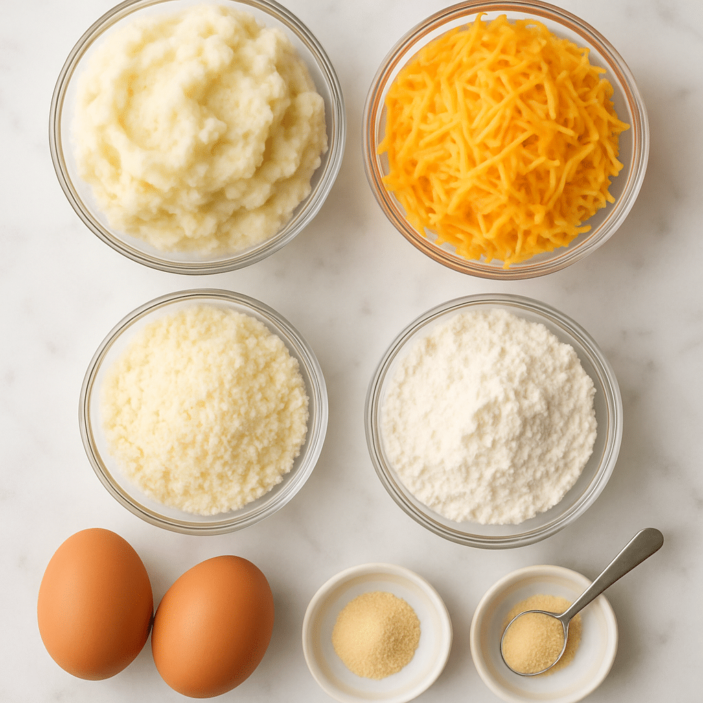 cheesy potato puffs ingredients photo