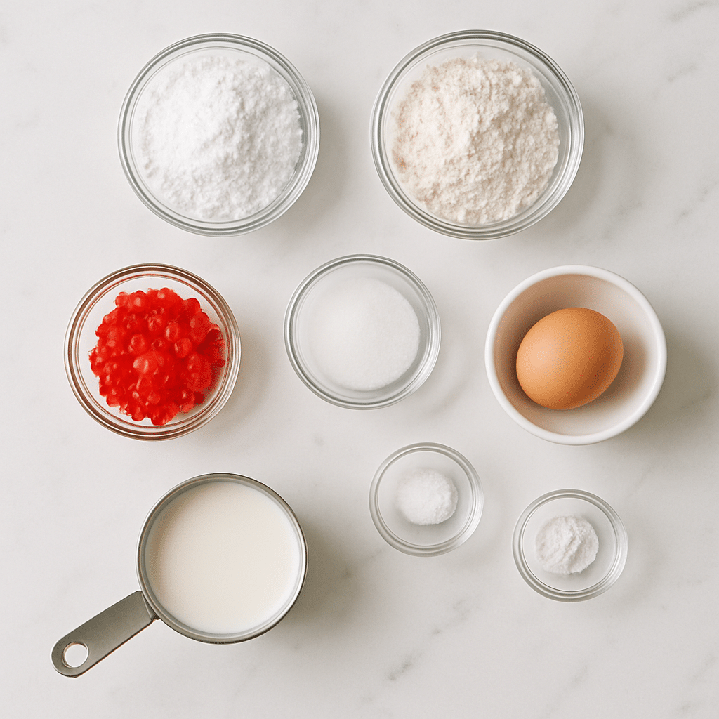 cherry glazed doughnut holes ingredients photo