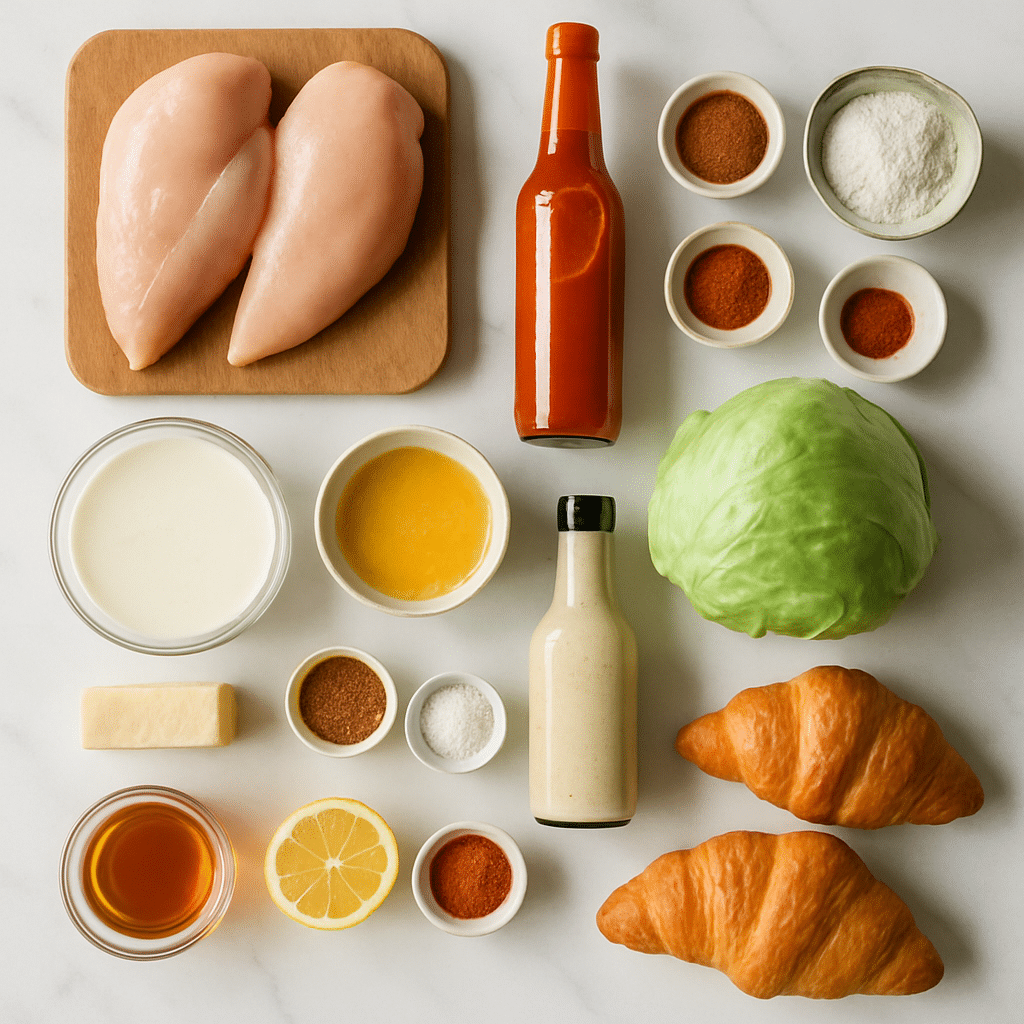 chicken caesar croissant ingredients photo