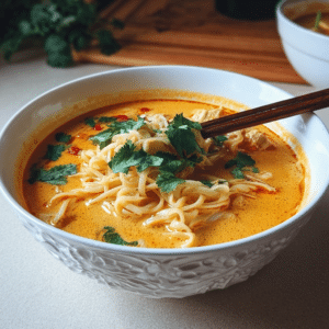 Coconut curry noodle soup amazing homemade recipe ready
