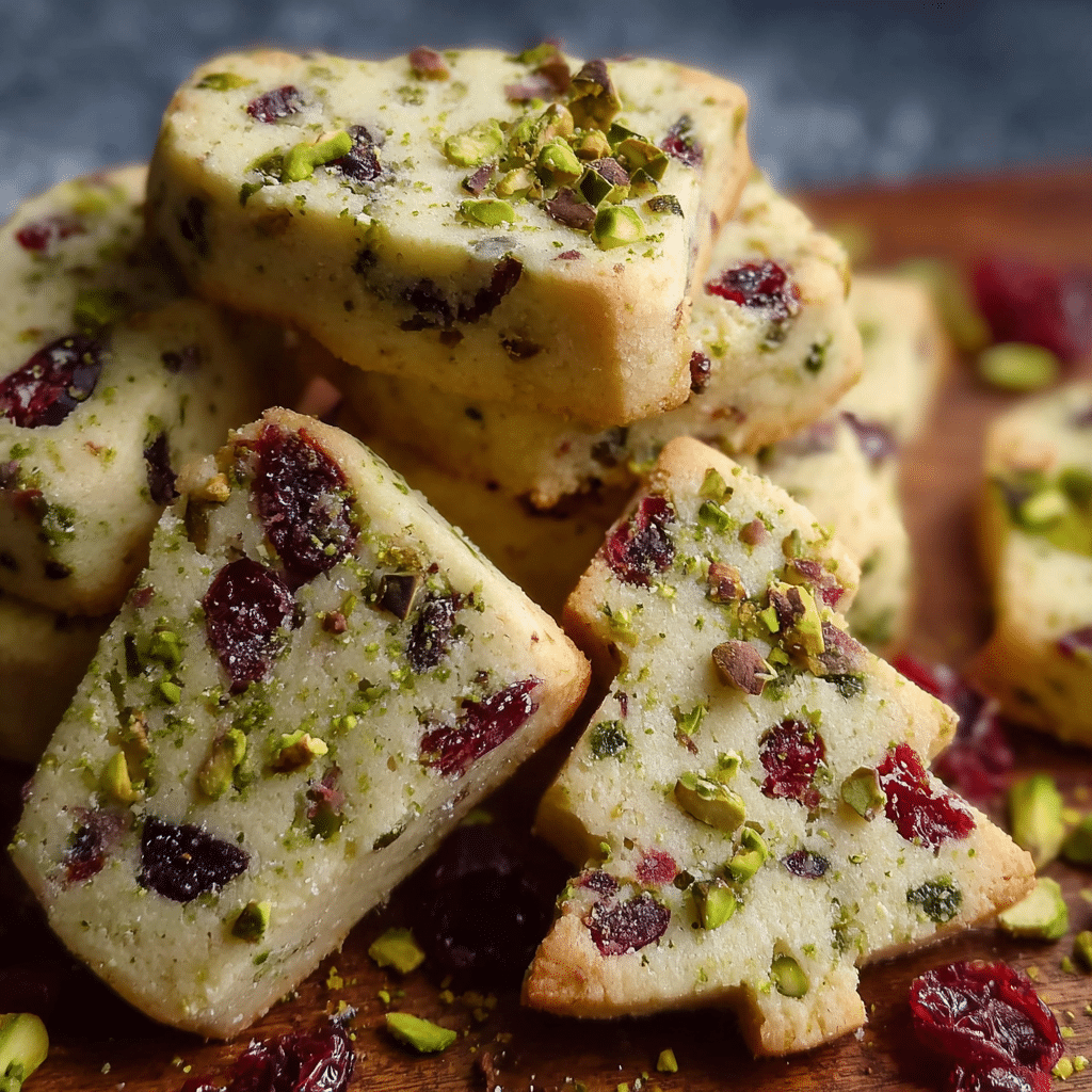 cranberry pistachio shortbread midjourney photo