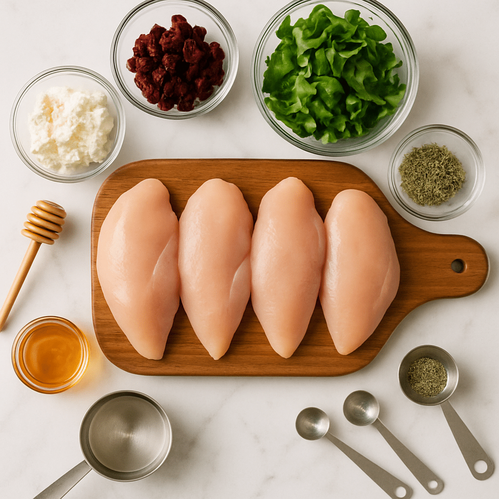 cranberry spinach stuffed chicken ingredients photo