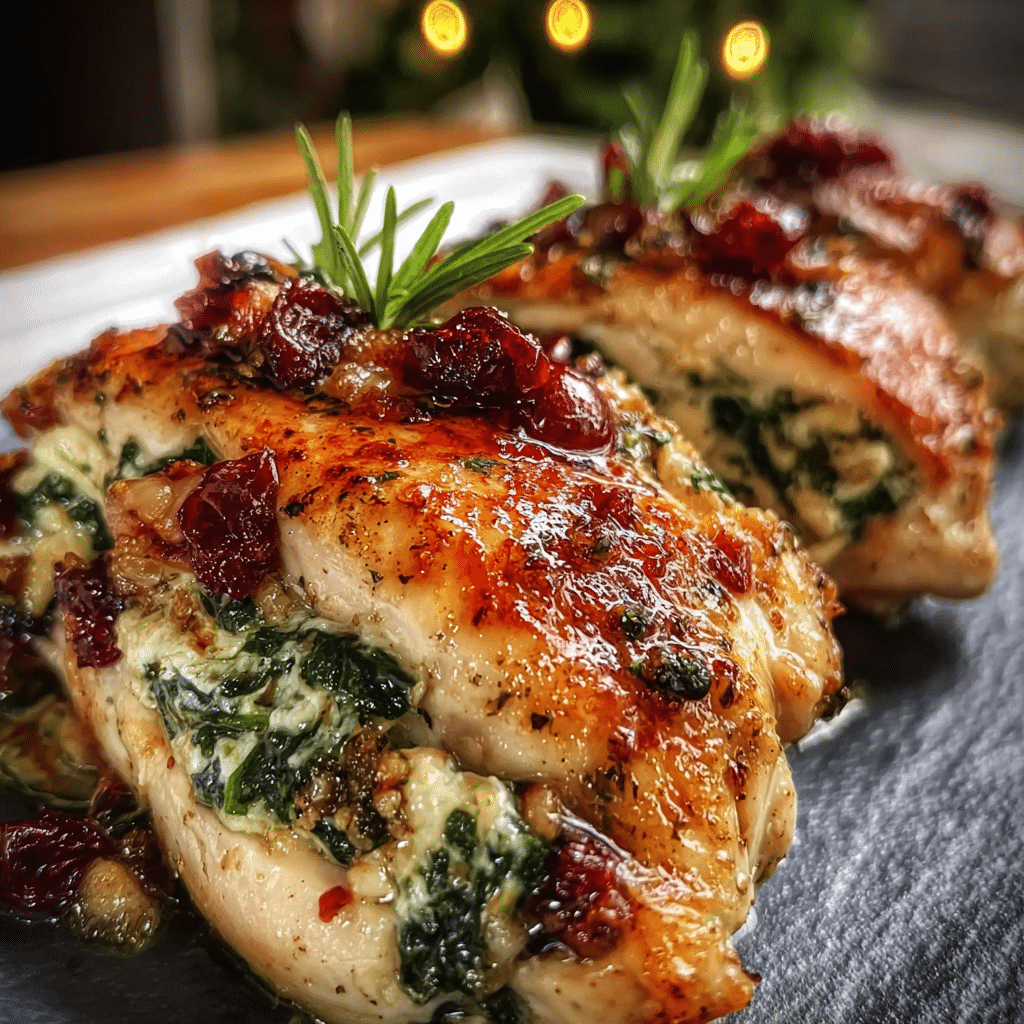 cranberry spinach stuffed chicken recipe
