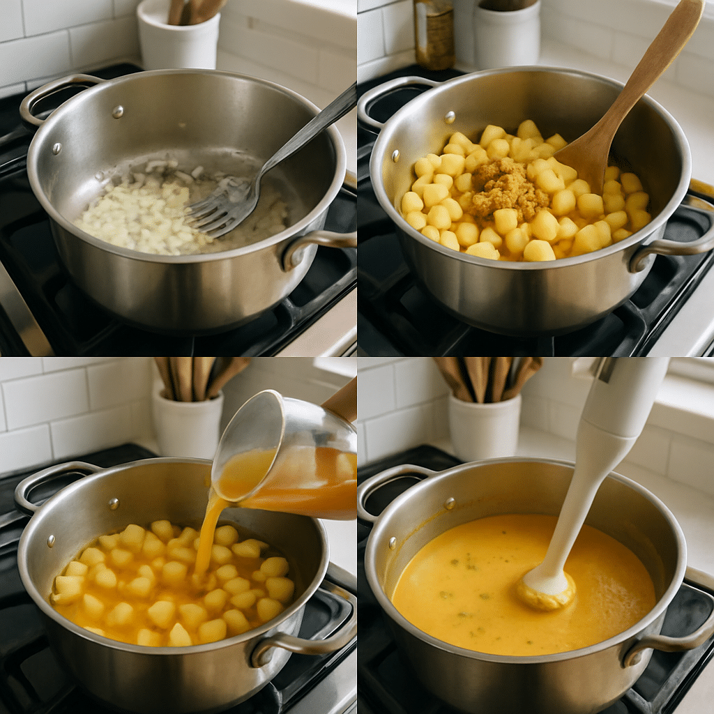 curry potato soup process photo