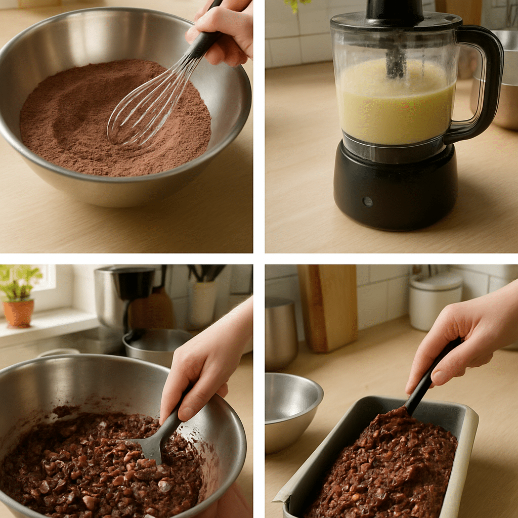 double chocolate brownie bread process photo