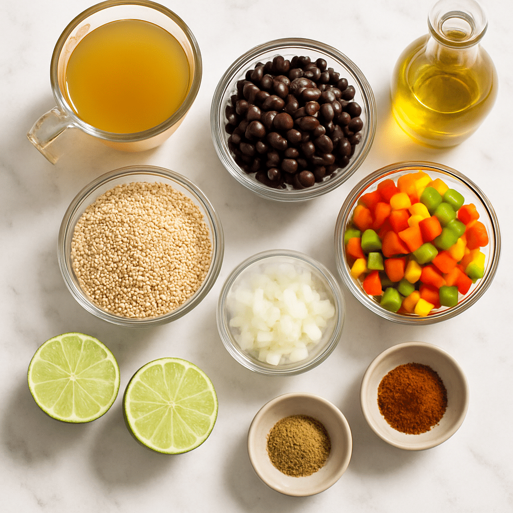 one pan mexican quinoa ingredients photo