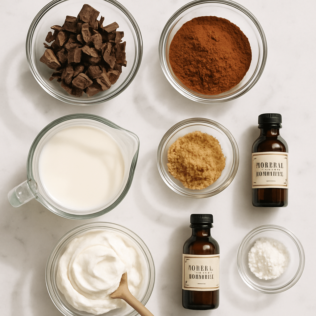 peppermint hot chocolate ingredients photo