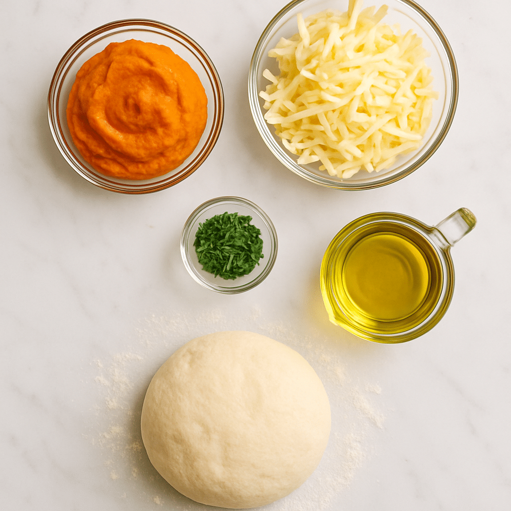 pumpkin gouda pizza ingredients photo