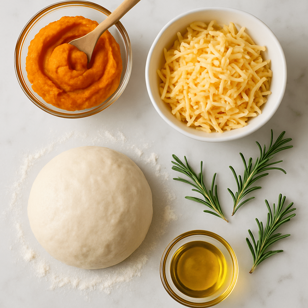 pumpkin gouda pizza ingredients photo