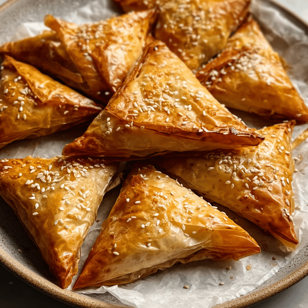 pumpkin ricotta phyllo triangles midjourney photo