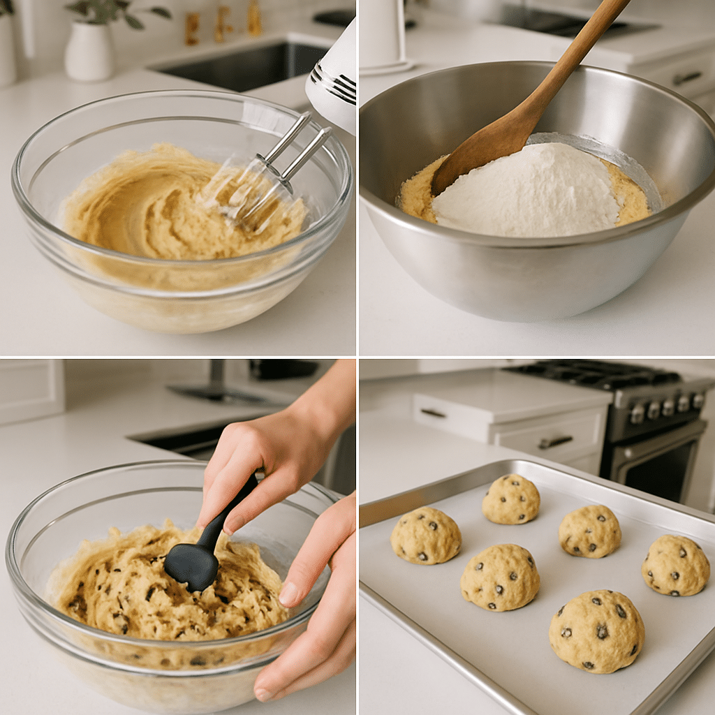 soft chocolate chip cookies process photo
