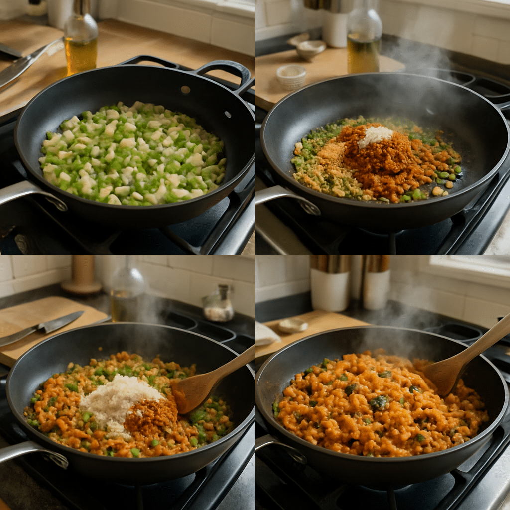 Spanish rice beans process photo
