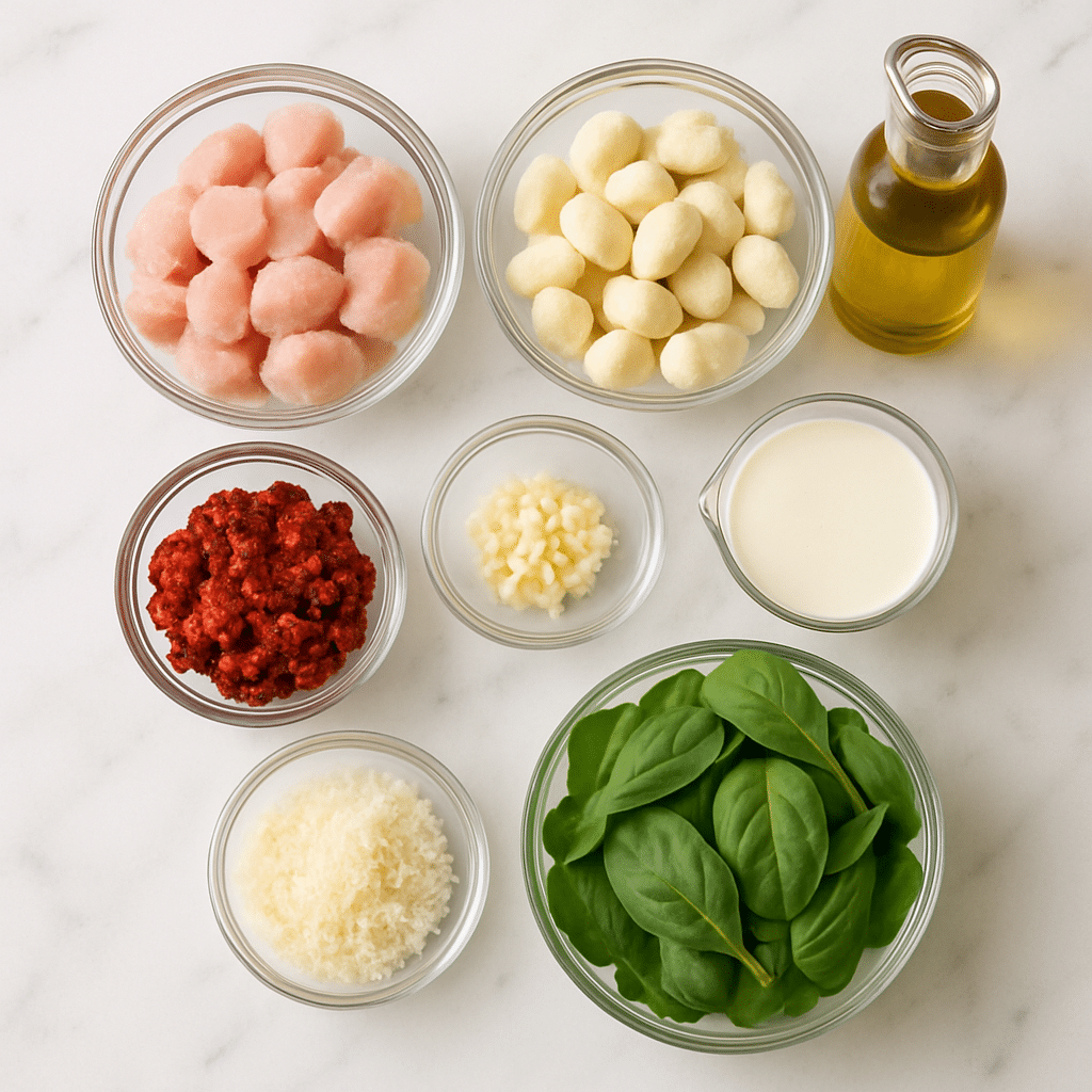 sun dried tomato gnocchi ingredients photo