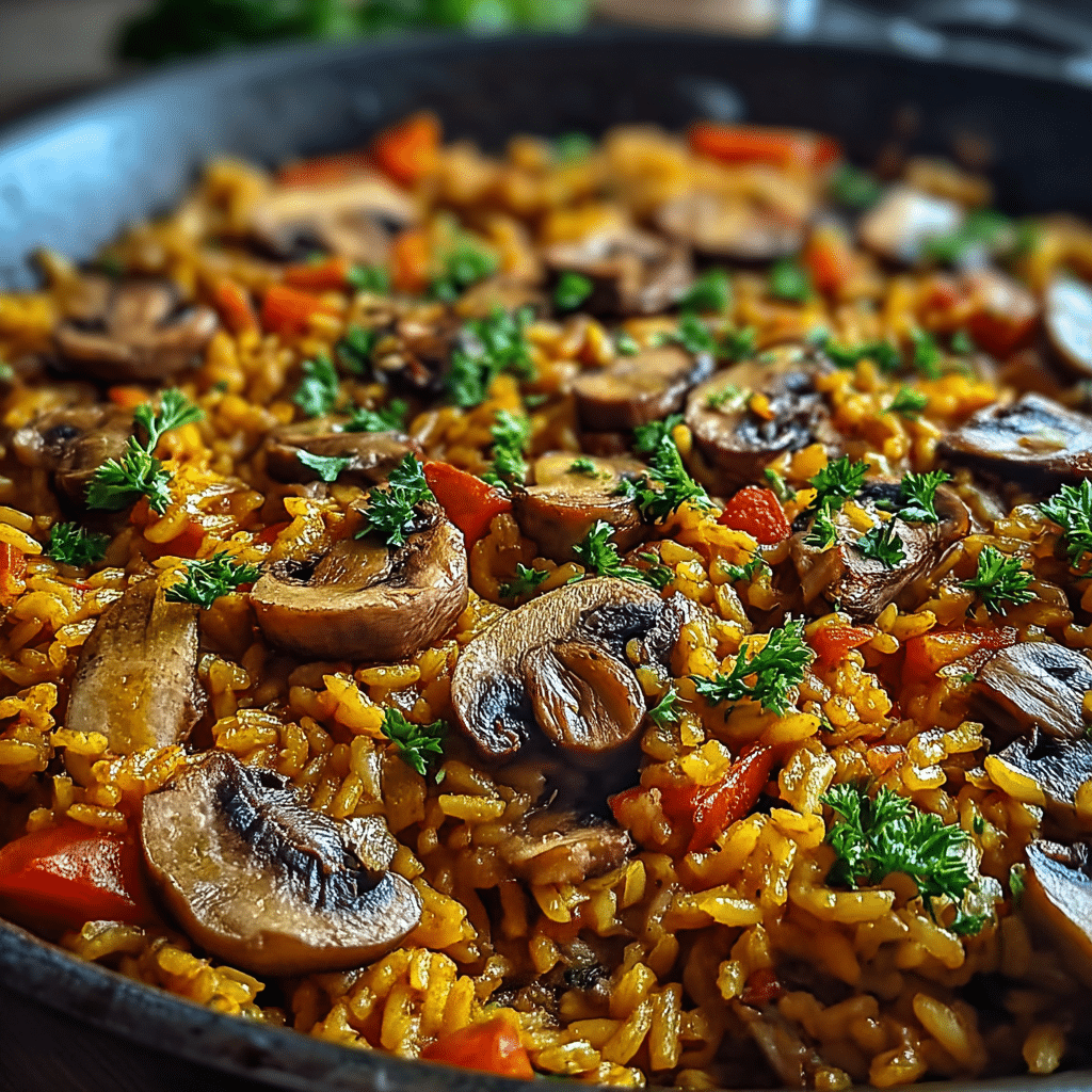 vegan mushroom paella recipe