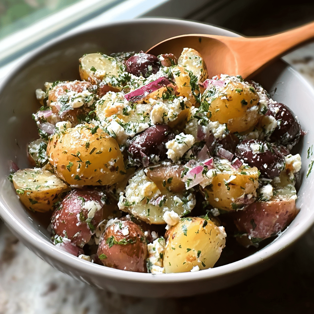 Greek olive potato salad midjourney photo