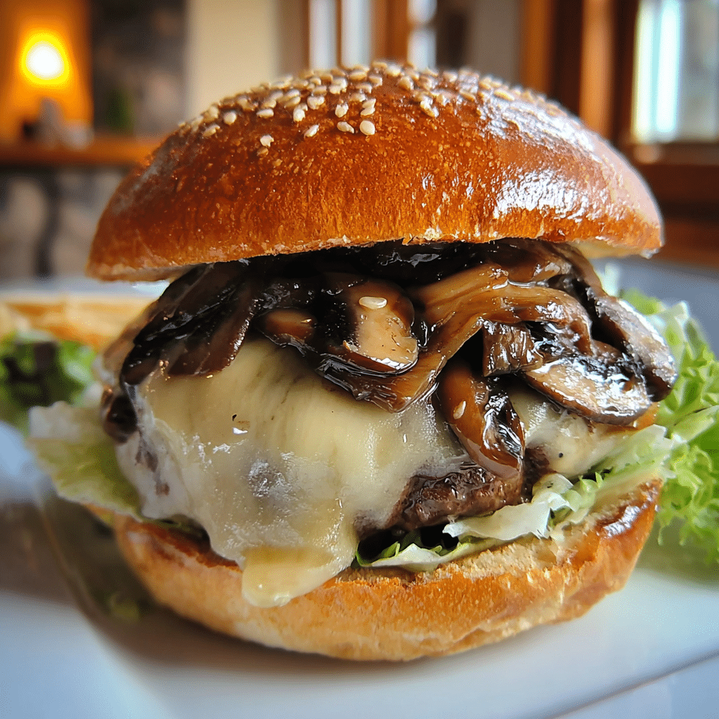 mushroom swiss burger recipe