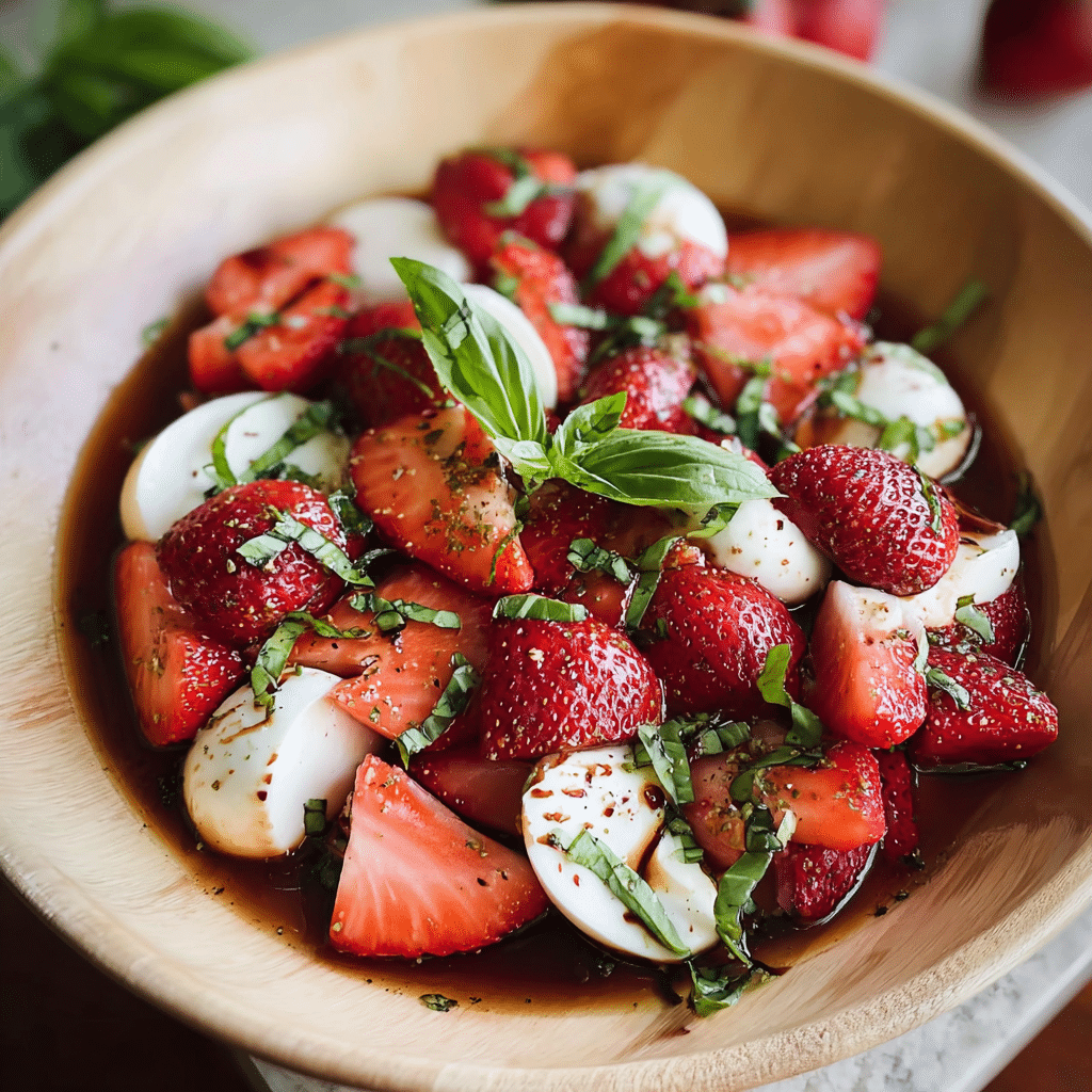strawberry caprese salad midjourney photo